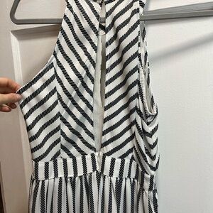 Black and White Striped Sleeveless Dress